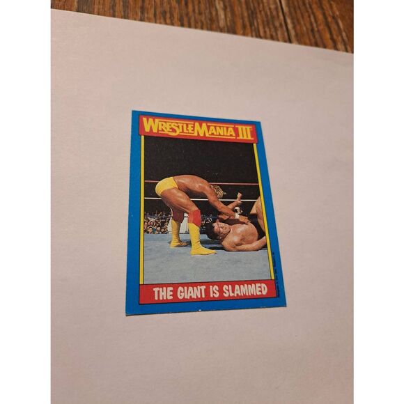 1987 Topps WWF Hulk Hogan WrestleMania3 Andre The Giant Slam Card 54 Wrestling - Picture 1 of 2